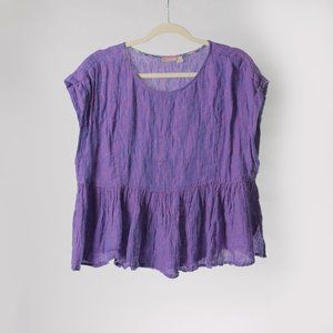 Anthropologie Holding Horses Purple Peplum Top